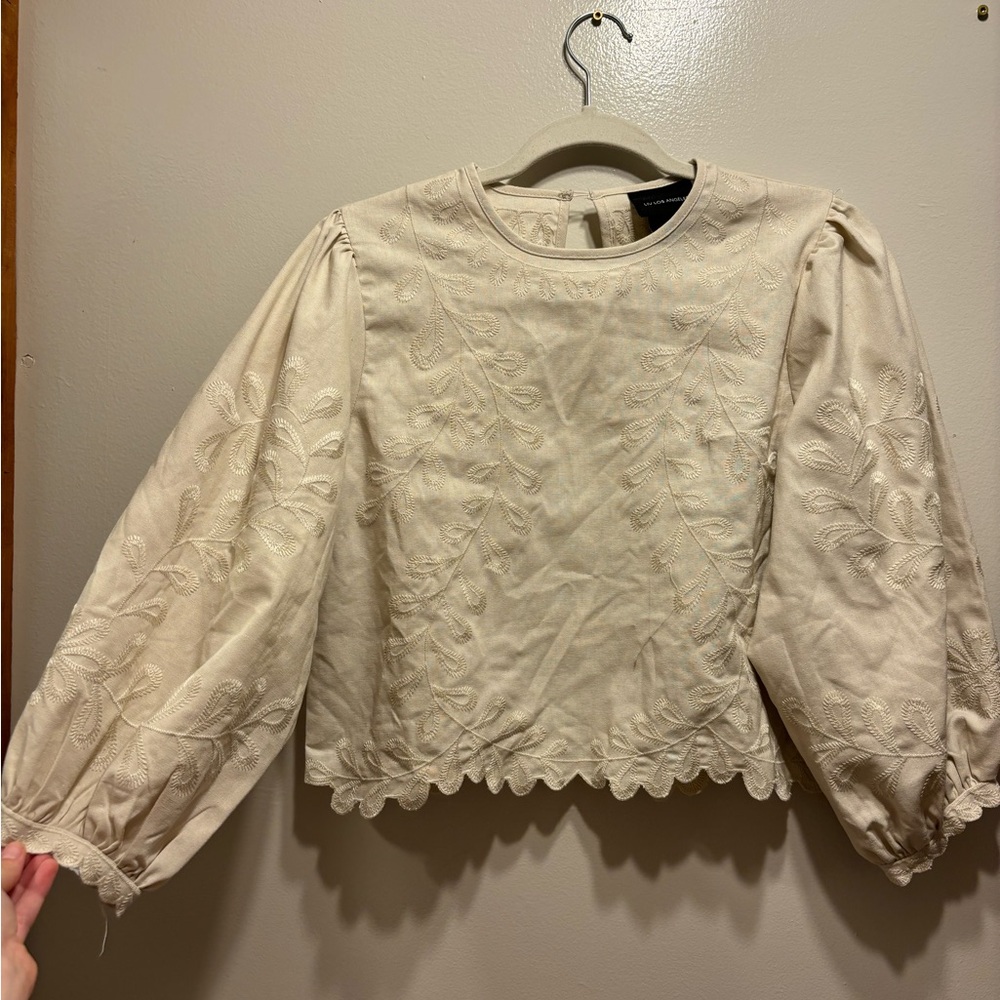 Cream Detailed Blouse